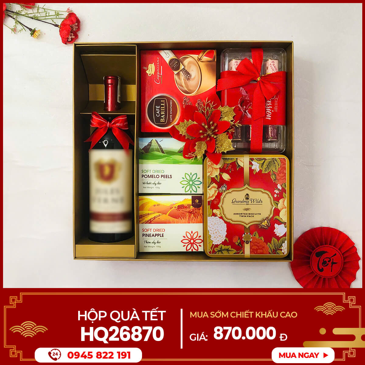 Hộp quà Tết 2026 HQ26870 1 Hộp quà Tết 2026 HQ26870