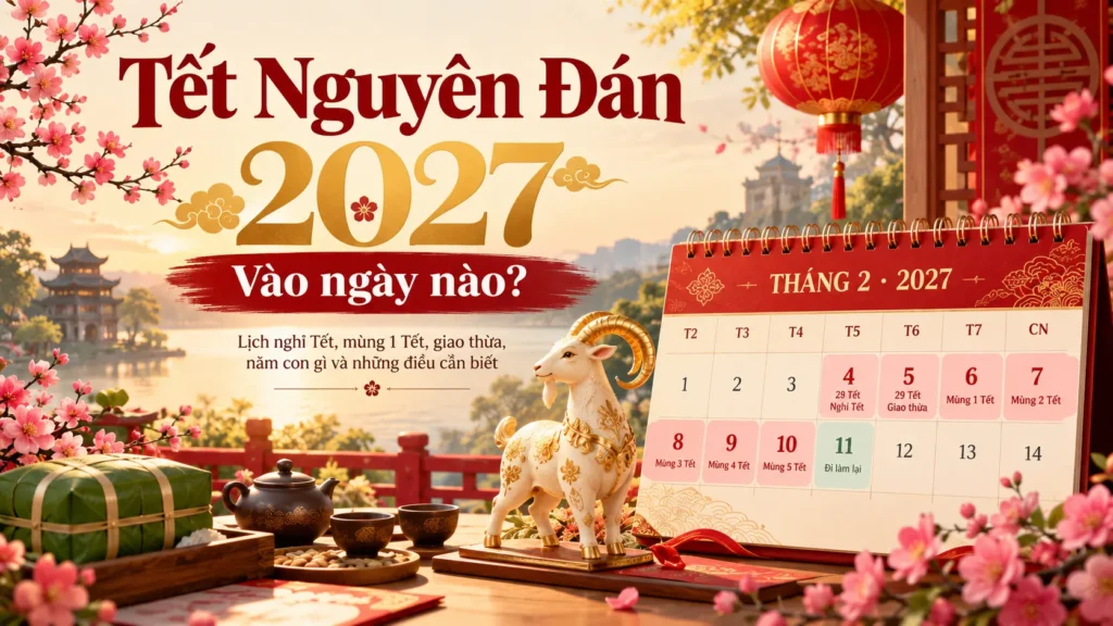 tết nguyên đán 2027 vào ngày nào? lịch nghỉ tết đinh mùi 2027 chính thức 4 Tết Nguyên Đán 2027 vào ngày nào