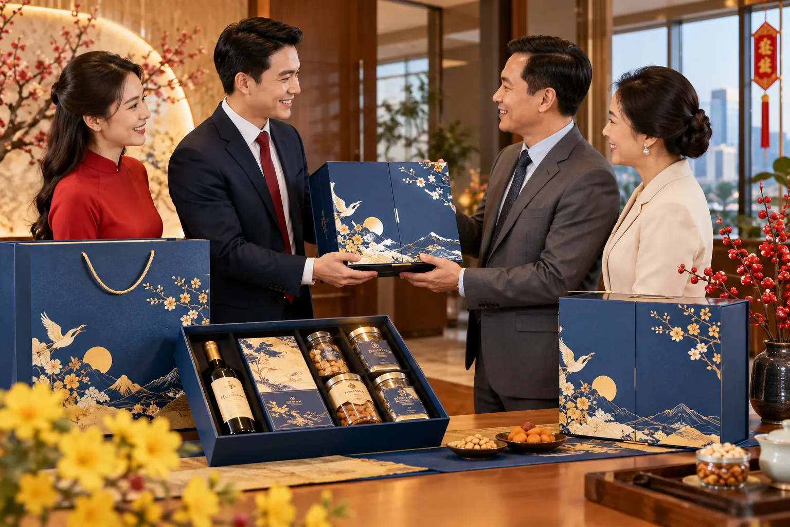 hộp quà tết thiết kế riêng theo nhận diện thương hiệu hộp quà Tết thiết kế riêng theo nhận diện thương hiệu